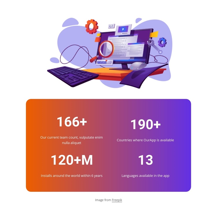 Counters block with image Website Builder Software