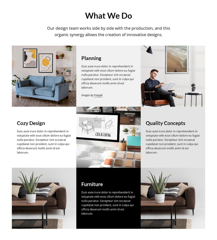 Interior design studio planning and design Website Builder Software