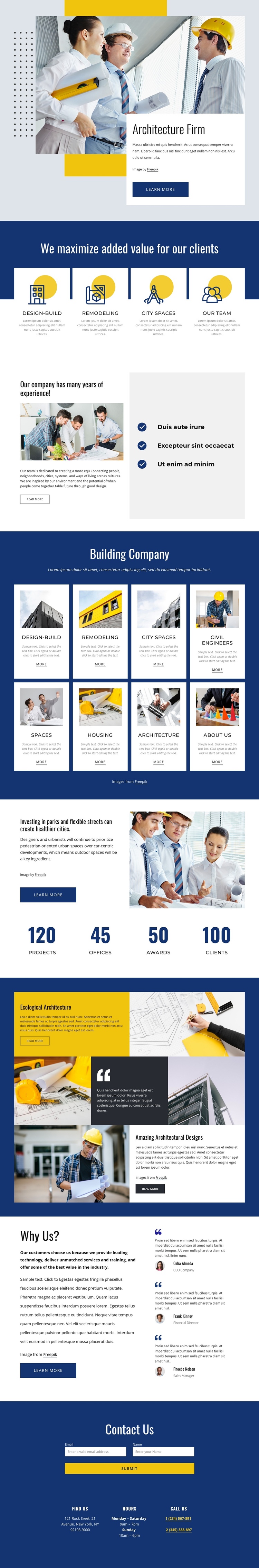 Architecture, design, & technology Website Builder Software