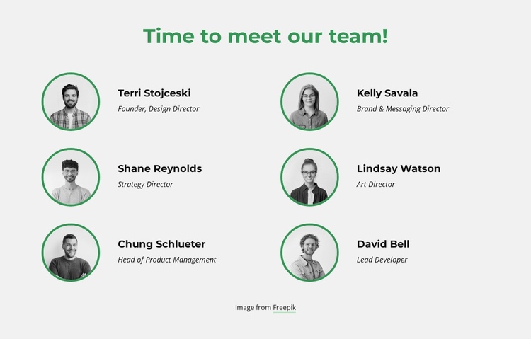 Time to meet our creative team Website Builder Software