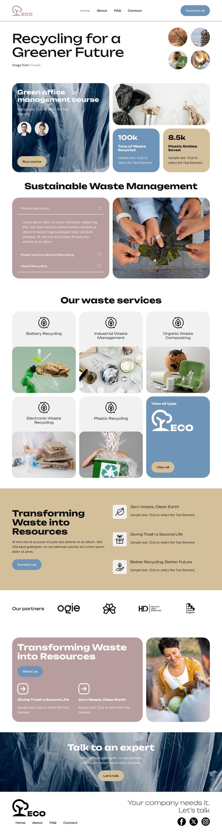 Recycling Today for Tomorrow Website Builder Software